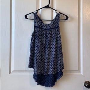 Blue with white pattern tanktop